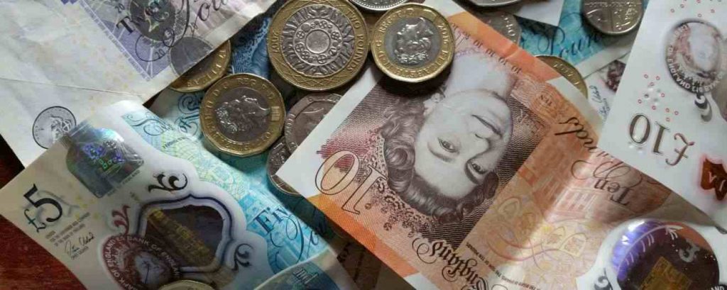 UK currency, comprising of coins and bills