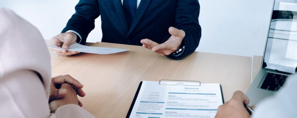 a security recruiter interviewing candidates