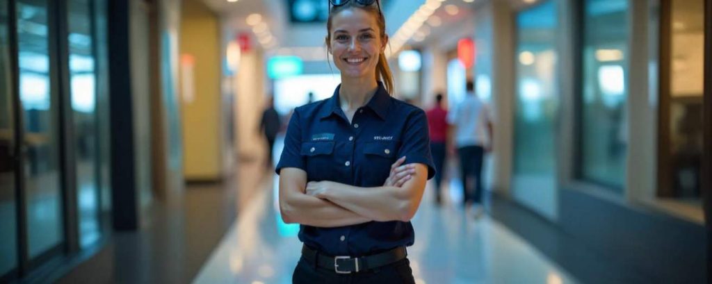 a security officer on duty after undergoing screening and vetting