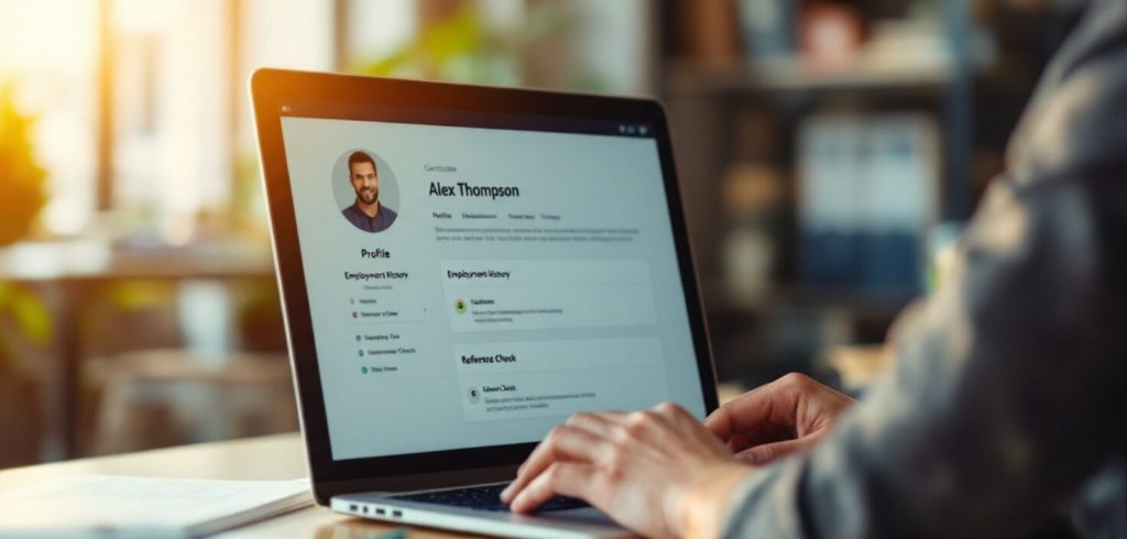 recruiter reviewing a profile for hiring